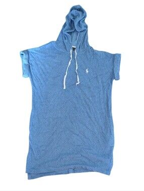 Polo Ralph Lauren Women's Terry Cloth Cover-up With Hood - XS - Blue